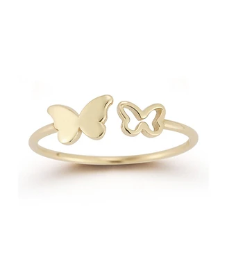 Rachel Zoe Fine Jewelry 14K Gold Double Butterfly Open Ring