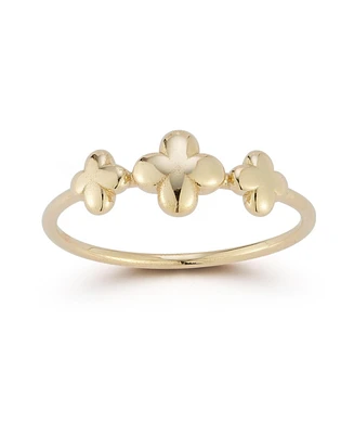 Rachel Zoe Fine Jewelry 14K Gold Triple Puffed Clover Ring