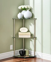 Convenience Concepts 13.75" Glass Designs2Go Classic 3 Tier Corner Shelf