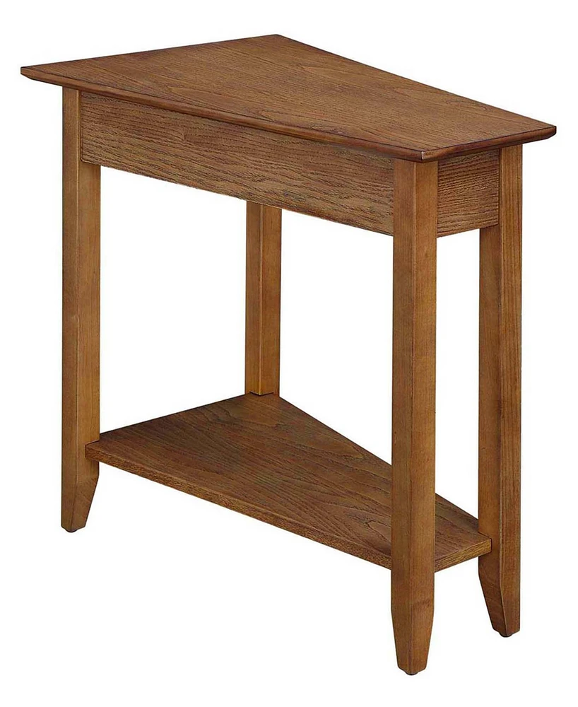Convenience Concepts 24" Rubber wood Ah Wedge End Table with Shelf