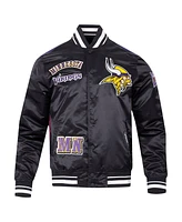 Pro Standard Men's Black Minnesota Vikings Sublimated Satin Full-Snap Jacket