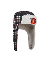 New Era Black Cincinnati Bengals Sideline Plaid Sherpa Trapper Hat