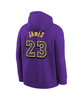 Nike Big Boys and Girls LeBron James Purple Los Angeles Lakers 2024/25 City Edition Name Number Pullover Hoodie