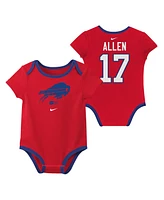 Nike Big Boys and Girls Josh Allen Buffalo Bills Name Number 3-Pack Bodysuit Set