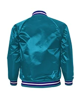 Mitchell & Ness Big Boys and Girls Teal Charlotte Hornets Hardwood Classics Satin Raglan Full-Snap Jacket