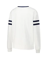 Concepts Sport Women's White Michigan Wolverines Borough French Terry Arch Over Long Sleeve T-Shirt