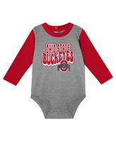 Outerstuff Baby Boys and Girls Scarlet Ohio State Buckeyes Double Up Long Sleeve Bodysuit Pant Set