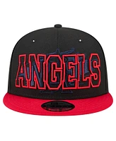 New Era Men's Black Los Angeles Angels Splatter 9FIFTY Snapback Hat