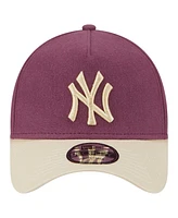 New Era Men's Maroon New York Yankees Moleskin A-Frame 9FORTY Adjustable Hat