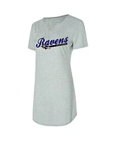 Concepts Sport Women's Gray Baltimore Ravens Petition Knit Nightshirt