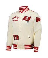 Pro Standard Men's Cream Tampa Bay Buccaneers Sublimated Satin Full-Snap Jacket