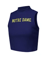 ZooZatz Women's Navy Notre Dame Fighting Irish Cropped Tank Top