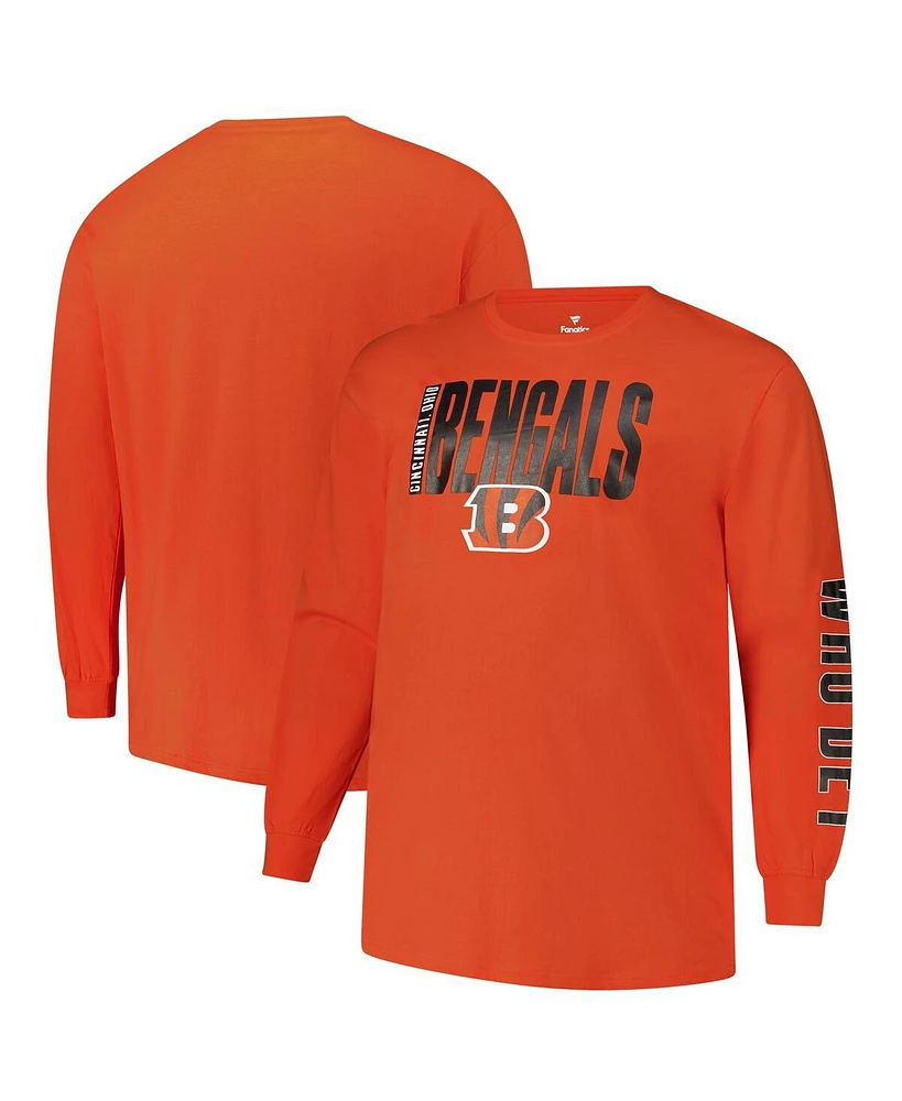 Fanatics Men's Orange Cincinnati Bengals Big Tall Vision Long Sleeve T-Shirt