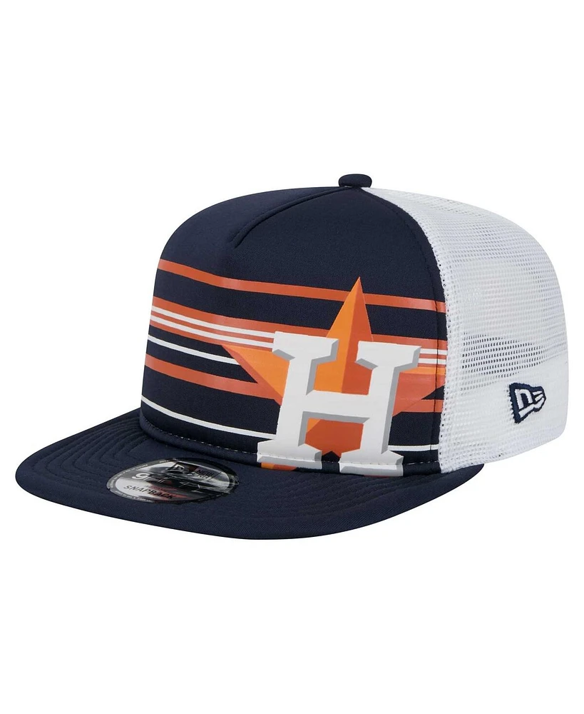 New Era Men's Navy Houston Astros 9FIFTY A-Frame Trucker Snapback Hat