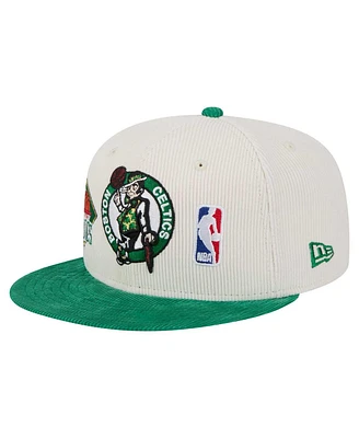 New Era Men's Cream Boston Celtics Two-Tone 9FIFTY Snapback Hat