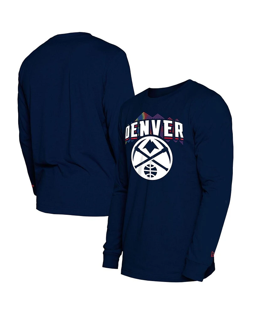 New Era Men's Navy Denver Nuggets 2024/25 City Edition Long Sleeve T-Shirt