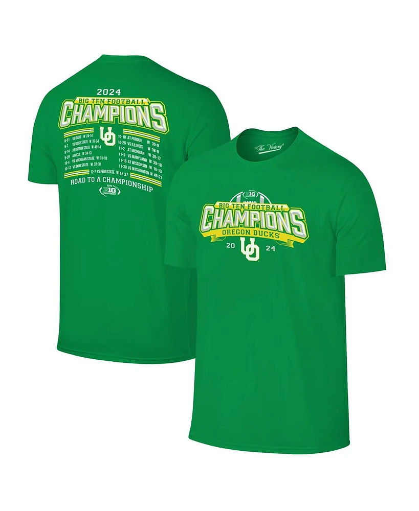 The Victory Men's Green Oregon Ducks 2024 Big Ten Football Conference Champions Undefeated Schedule T-Shirt