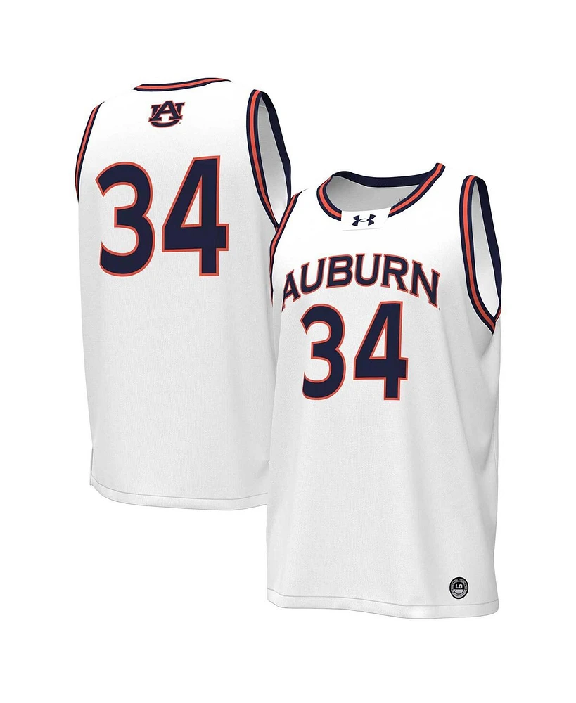 Under Armour Men's 34 White Auburn Tigers Replica Basketball Jersey