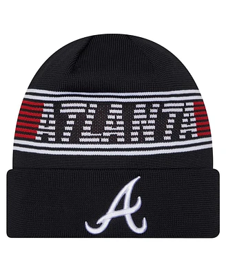 New Era Men's Navy Atlanta Braves Authentic Collection Cuffed Knit Hat