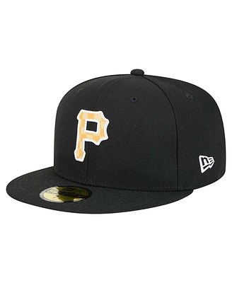 New Era Men's Black Pittsburgh Pirates Checkered Undervisor 59FIFTY Fitted Hat