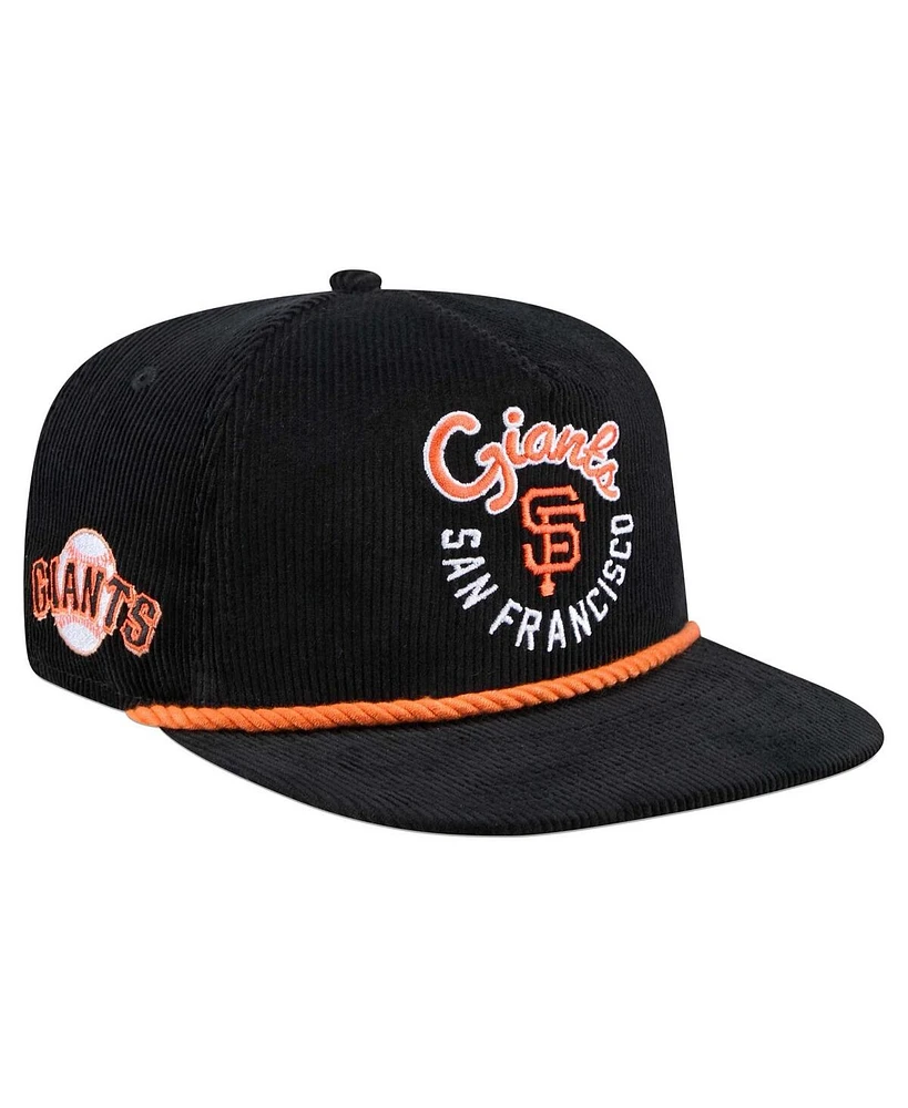 New Era Men's Black San Francisco Giants Full Circle Corduroy Golfer Adjustable Hat