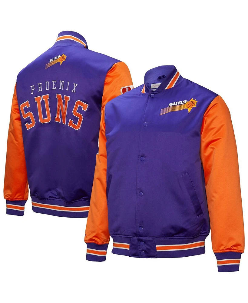 Mitchell & Ness Men's Purple Phoenix Suns Hardwood Classic Primetime Full-Snap Satin Jacket