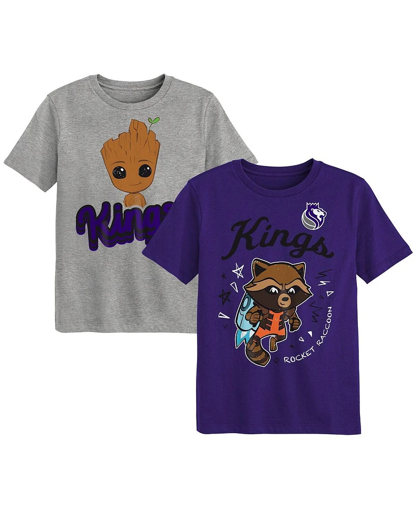 Outerstuff Preschool 2-Piece Sacramento Kings Guardians Of The Galaxy T-Shirt Set