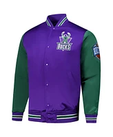 Mitchell & Ness Men's Purple Milwaukee Bucks Hardwood Classic Primetime Full-Snap Satin Jacket