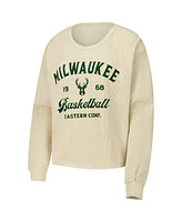 Sportiqe Men's and Women's Cream Milwaukee Bucks High Country Collection Cullen Waffle Knit Long Sleeve T-Shirt