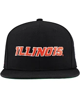 Mitchell & Ness Men's Black Illinois Fighting Illini Triple Play Snapback Hat