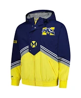 Mitchell & Ness Men's Navy/Maize Michigan Wolverines Throw It Back Retro Full-Zip Windbreaker Jacket