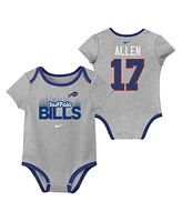 Nike Big Boys and Girls Josh Allen Buffalo Bills Name Number 3-Pack Bodysuit Set