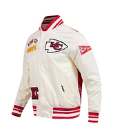 Pro Standard Men's Cream Kansas City Chiefs Sublimated Satin Full-Snap Jacket