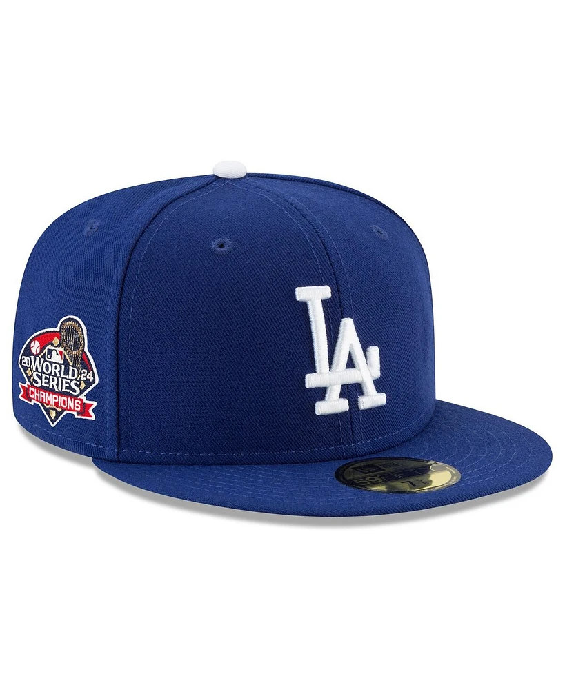 New Era Men's Royal Los Angeles Dodgers 2024 World Series Champions Side Patch 59FIFTY Fitted Hat