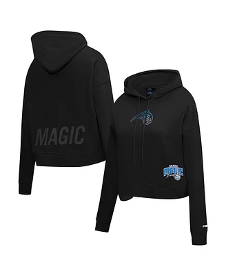 Pro Standard Women's Black Orlando Magic Jewels Cropped Pullover Hoodie