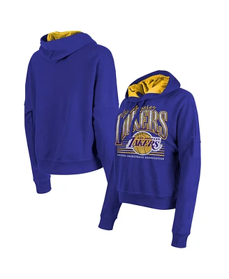 New Era Women's Purple Los Angeles Lakers Boxy Pullover Hoodie