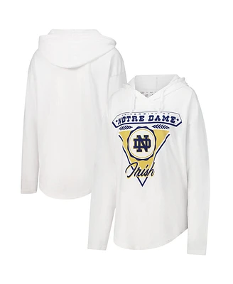 Pressbox Women's White Notre Dame Fighting Irish San Bruno Hoodie Long Sleeve T-Shirt