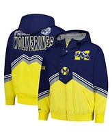 Mitchell & Ness Men's Navy/Maize Michigan Wolverines Throw It Back Retro Full-Zip Windbreaker Jacket