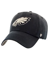 '47 Brand Men's Black Philadelphia Eagles Dusted Relaxed Clean Up Adjustable Hat