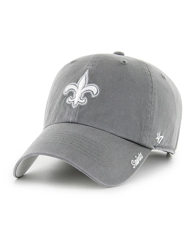 '47 Brand Women's Gray New Orleans Saints Luminance Cheer Clean Up Adjustable Hat