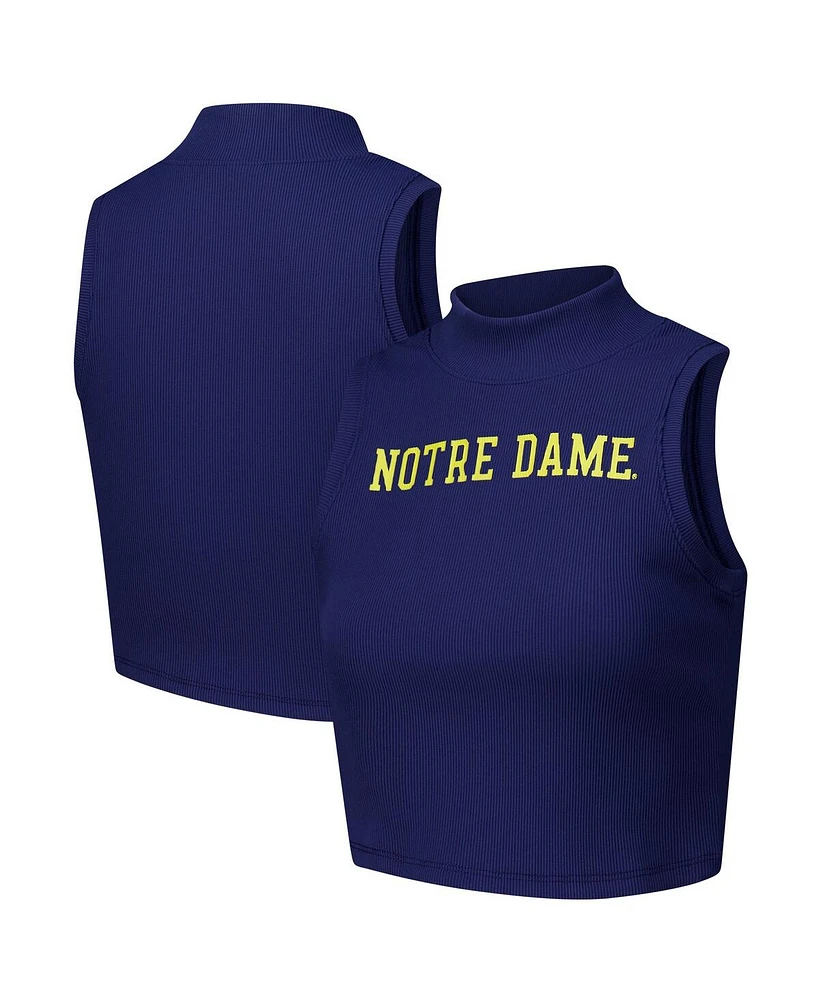 ZooZatz Women's Navy Notre Dame Fighting Irish Cropped Tank Top