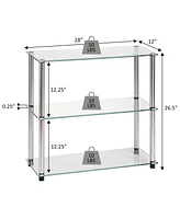 Designs2Go Classic Glass 3 Tier Bookshelf