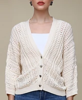 Avec Les Filles Women's Dolman V-Neck Cardigan