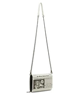 Betsey Johnson Newspaper Printed Small Crossbody Bag