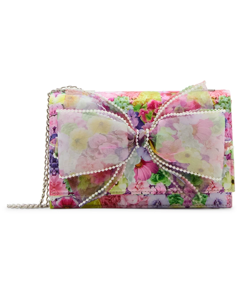 Betsey Johnson Cultured Pearl Trimmed Small Bow Crossbody Bag