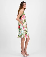 Anne Klein Women's Printed Sleeveless Scuba Shift Dress