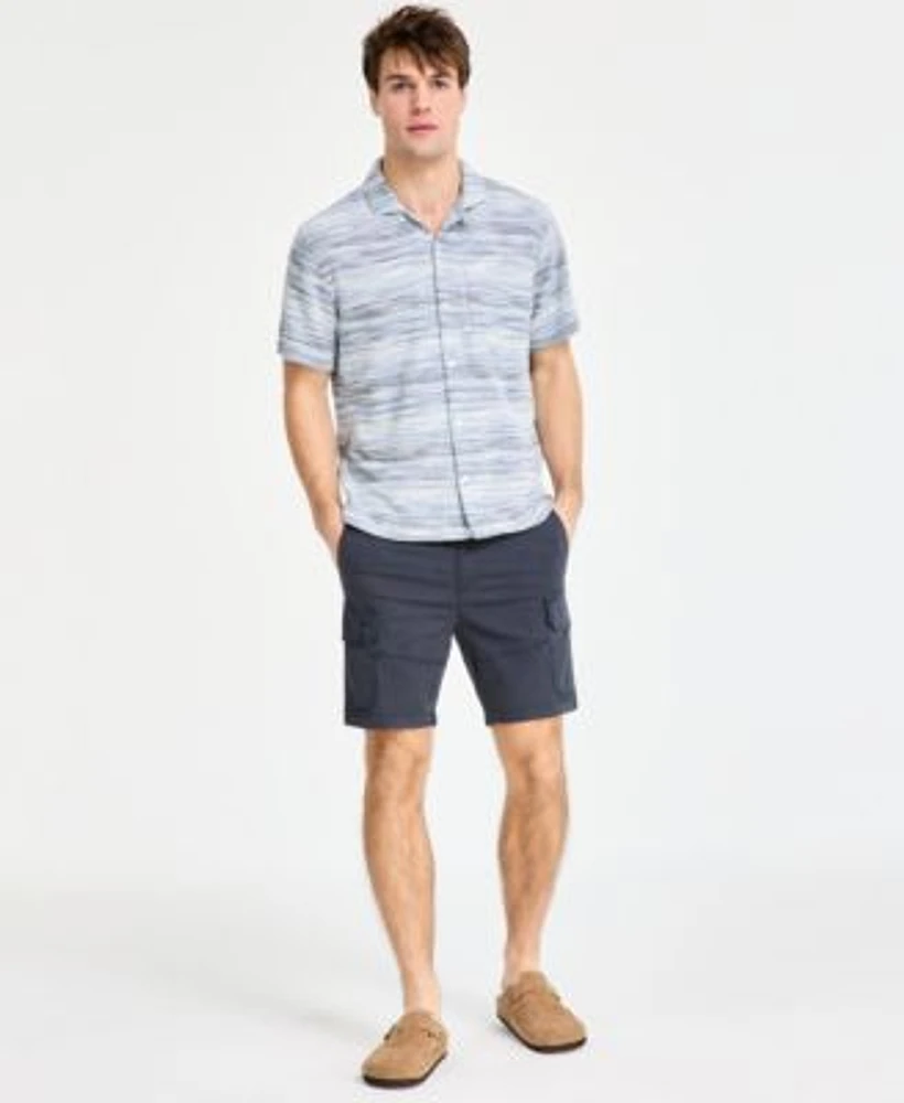 Sun Stone Mens Inside Eddie Printed Shirt Relaxed Fit 8 Cargo Shorts Exclusively At Macys