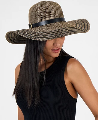 I.n.c. International Concepts Stripe-Brim Floppy Hat with Contrast Band, Exclusively at Macy's