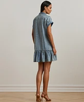 Lauren Ralph Women's Denim Short-Sleeve Shirtdress