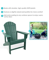 All-Weather Upright Adirondack Chair - For Patio or Yard 300-Pound Capacity 38.25-Inch Set of 2 Red